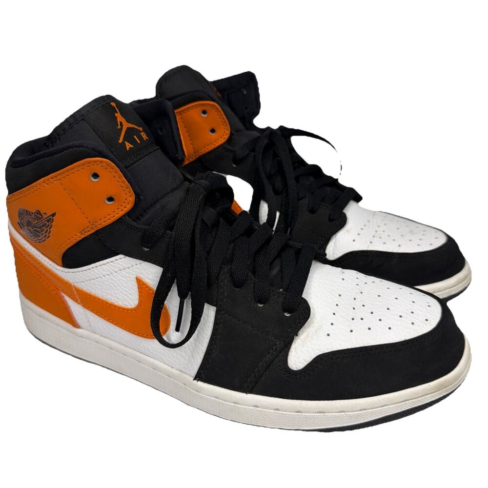 Air Jordan 1 Men’s 11 Mid Shattered Backboard Black Orange Sneakers Shoes Nike